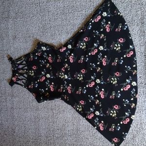 Floral Print black dress